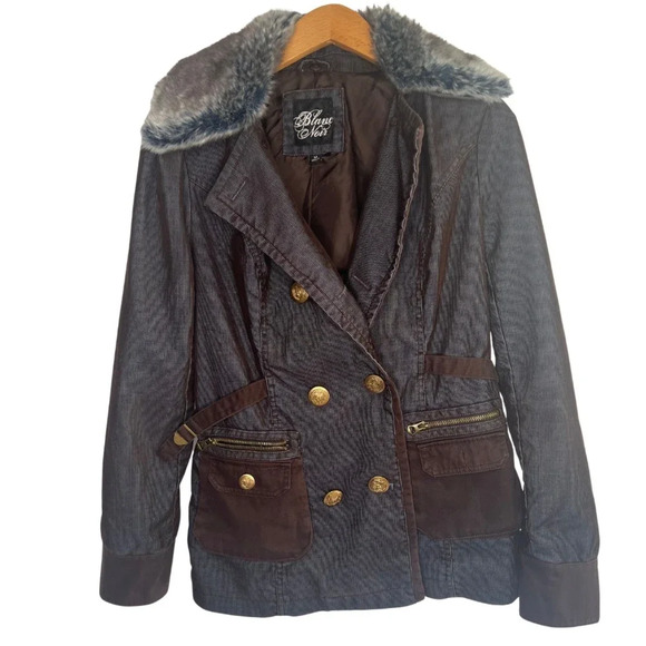 Blanc Noir Women's Courduroy Jacket Blazer Military Style‎ Size Medium - Picture 1 of 12